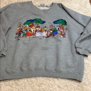 Vintage Gray Looney Toons Acme Clothing Sweatshirt
